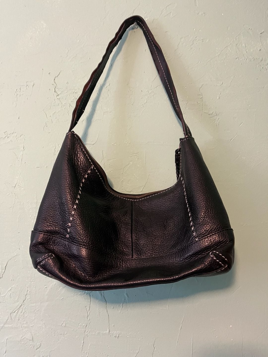 Flawed The Sak Kendra Hobo Shoulder Bag Black Leather 9