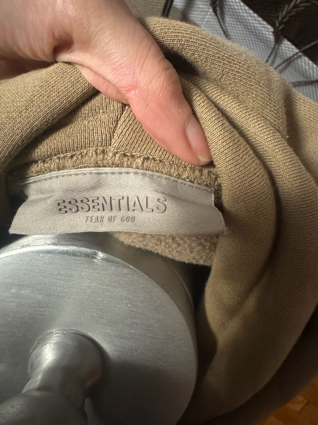 Essentials Fear of God Hoodie Size M Tan Pullover Sweatshirt 7