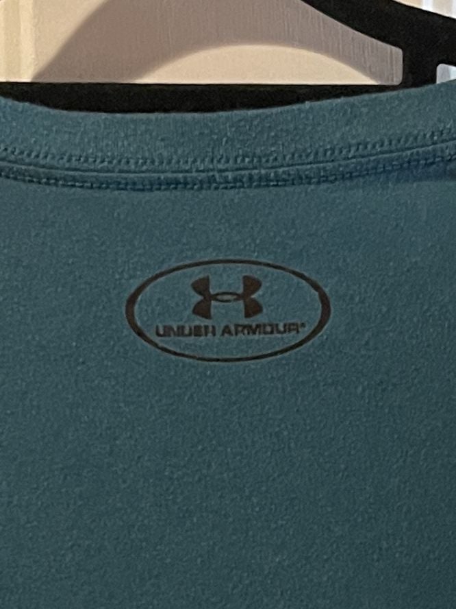 Under Armour HeatGear T-Shirt Size 2XL Teal Logo Graphic 4