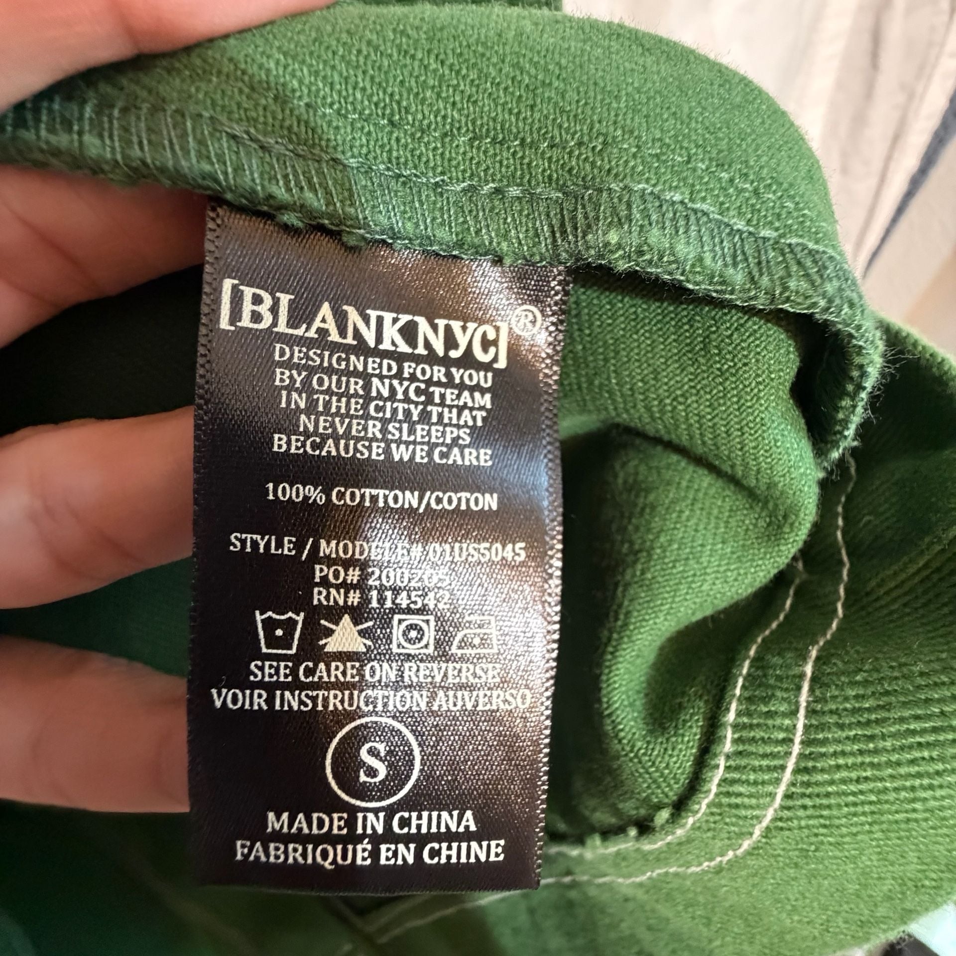 BlankNYC Twill Blazer Size S Green Contrast Stitch Cotton Jacket 5