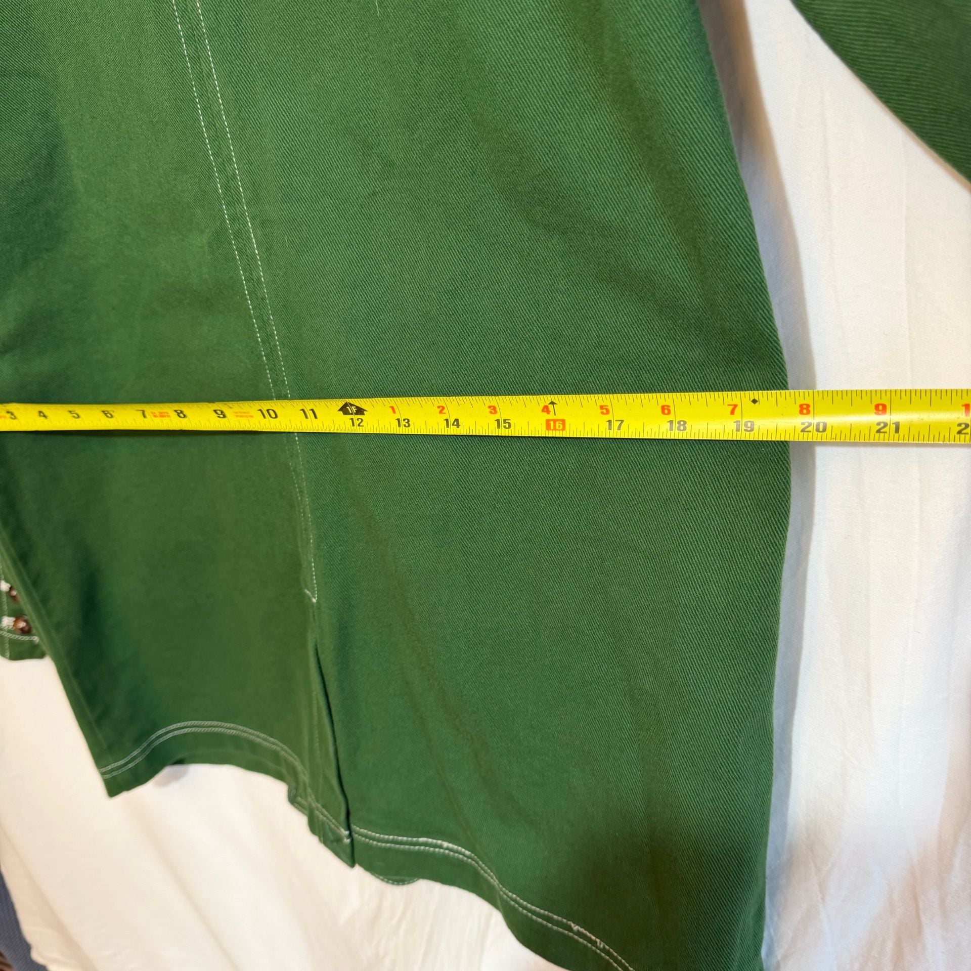 BlankNYC Twill Blazer Size S Green Contrast Stitch Cotton Jacket 9