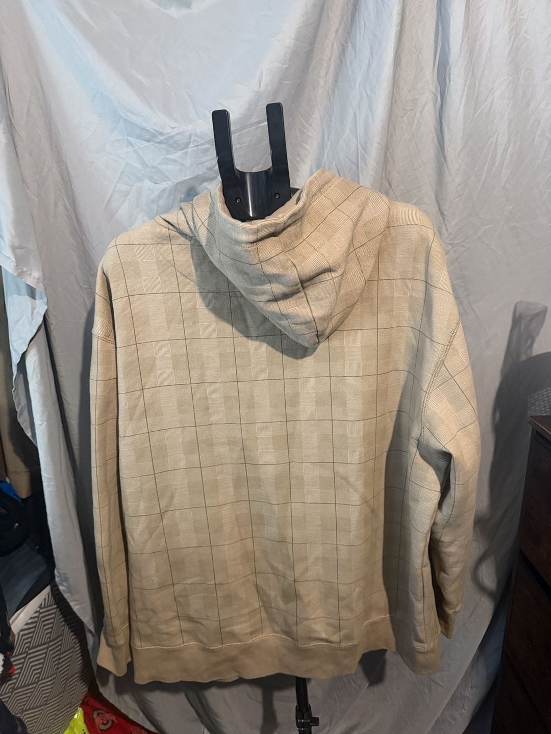 Foot Locker Zip Hoodie Size XXL Tan Plaid Full Zip 4