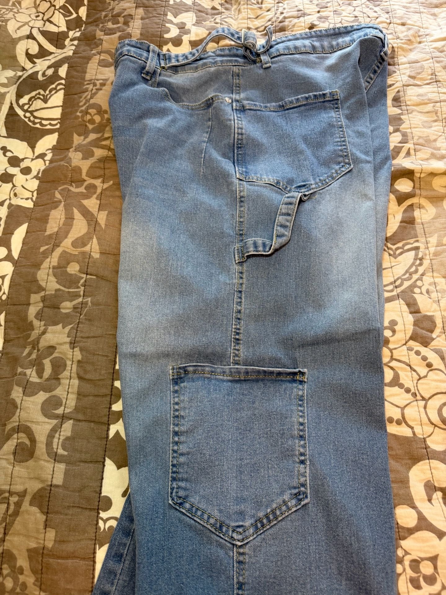 Celebrity Pink Cargo Jeans Size 16 Light Wash Straight Leg 11