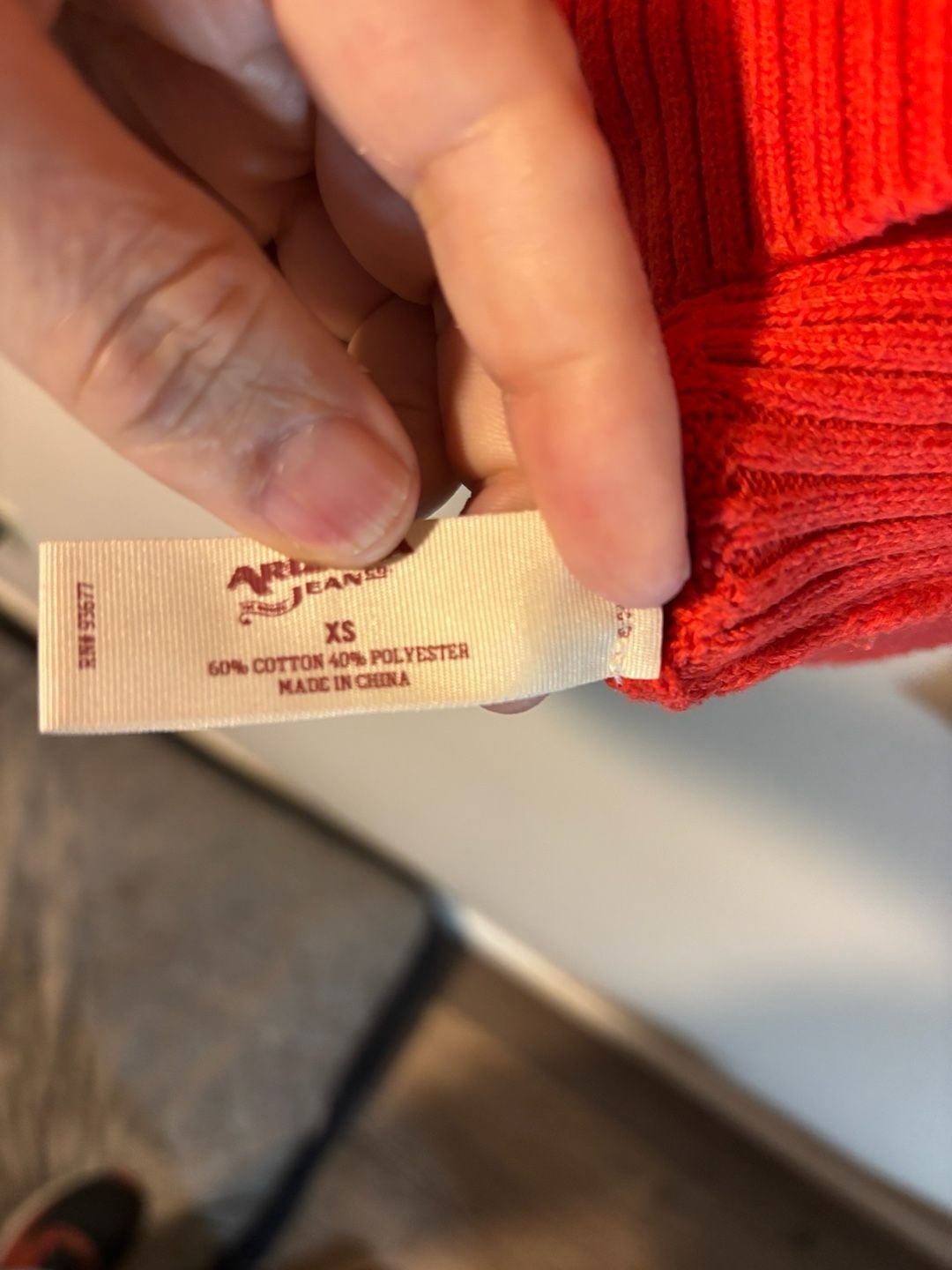 Arizona Jeans Co. Ribbed V-Neck Sweater Size XS Red Cotton Blend 5