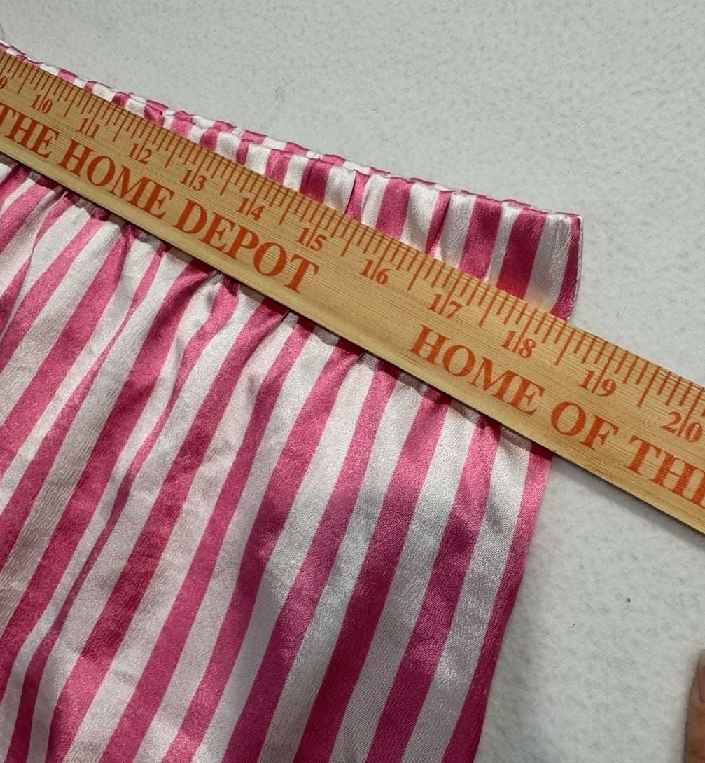 Victoria’s Secret XL Pink White Stripe Satin Lace Trim Sleep Shorts Pajama 4