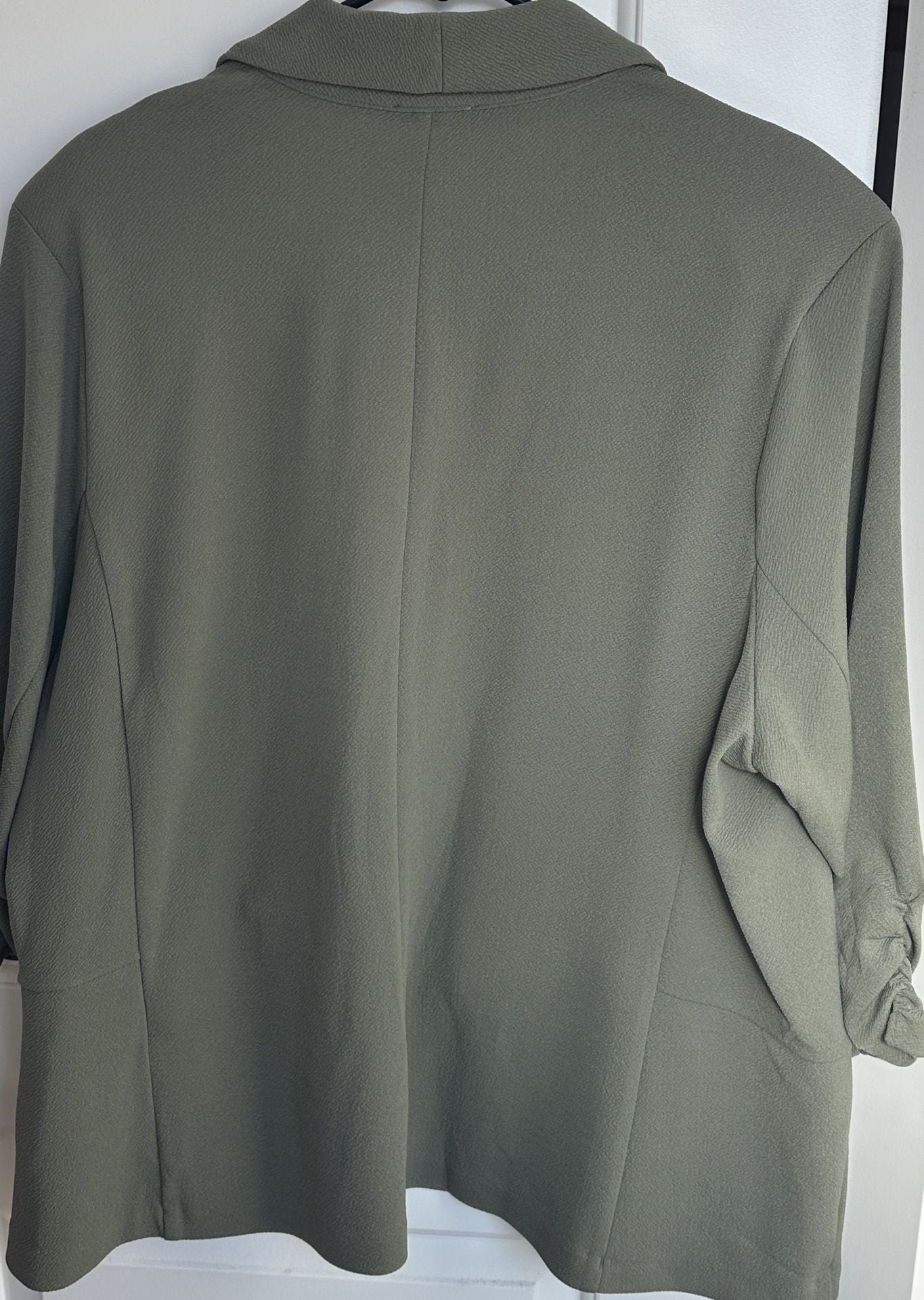 Bar III Essentials Blazer Jacket Size 2X Dusty Olive Open Front 7