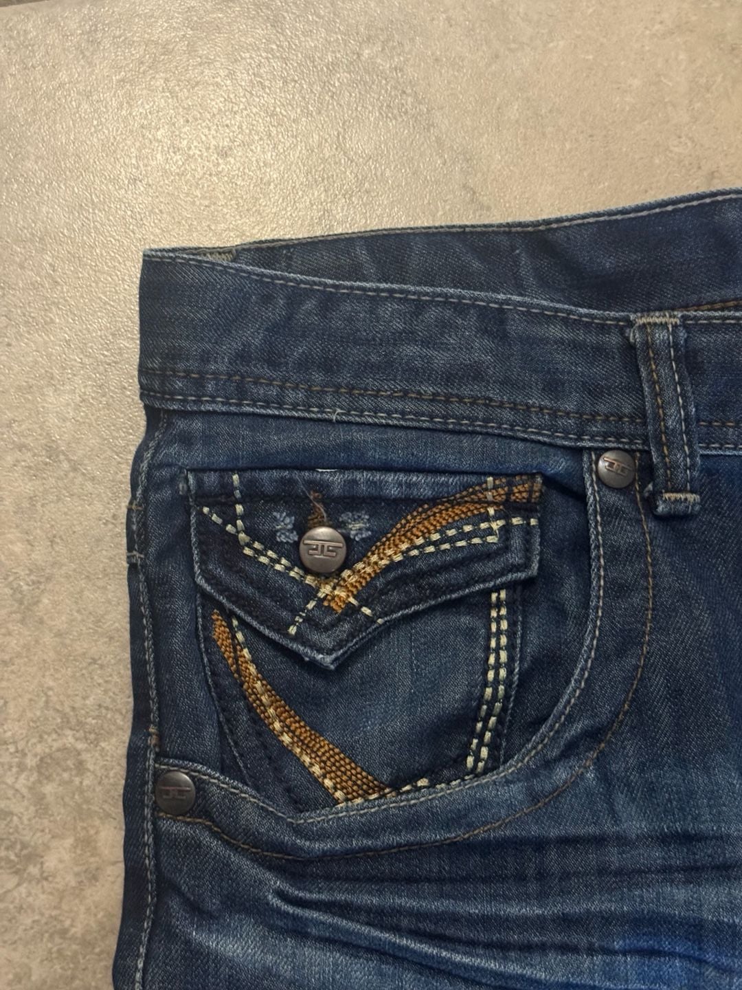 Jordan Craig Denim Shorts Size 36 Blue Embroidered Flap Pocket 5