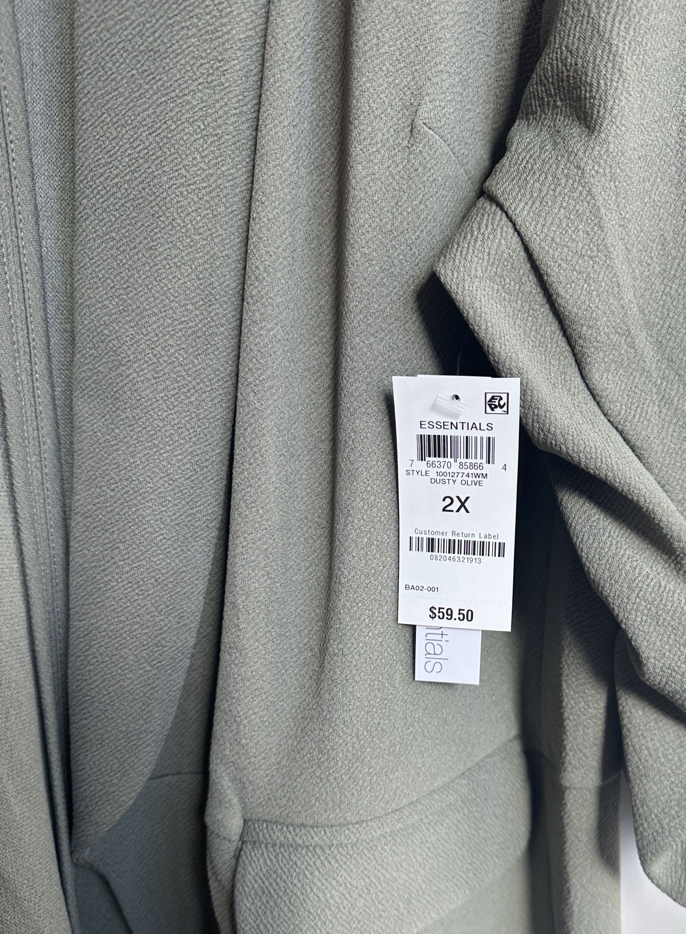 Bar III Essentials Blazer Jacket Size 2X Dusty Olive Open Front 6