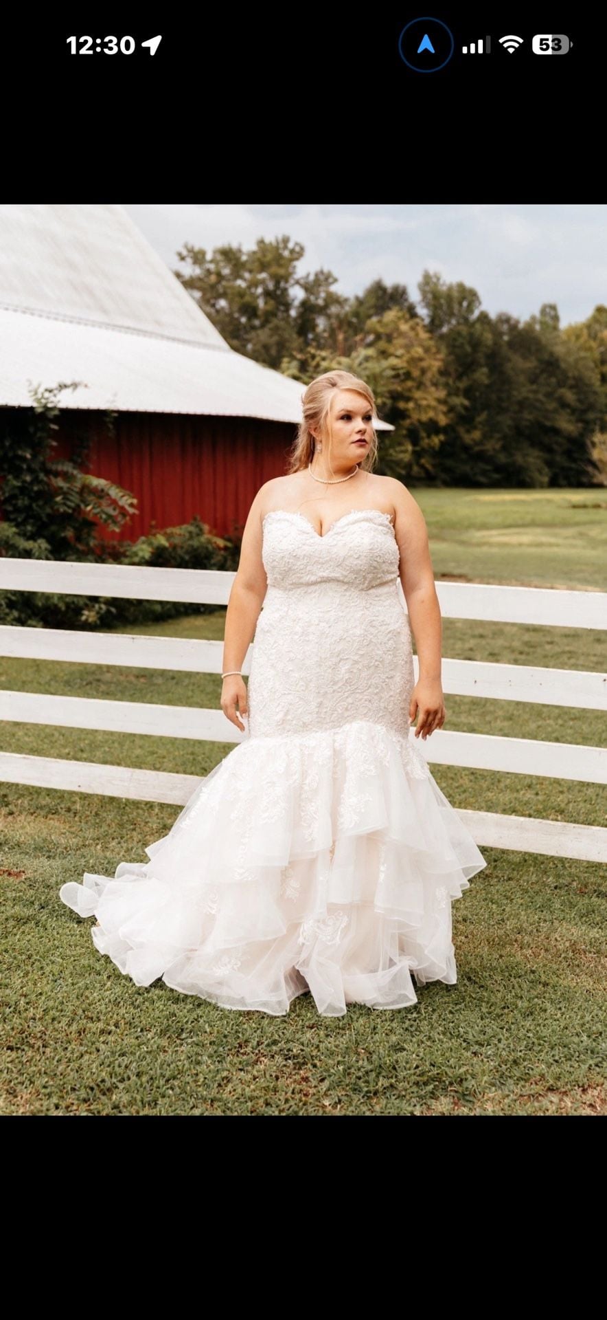 Bridal Gown Mermaid Sweetheart Lace Tiered champagne 3