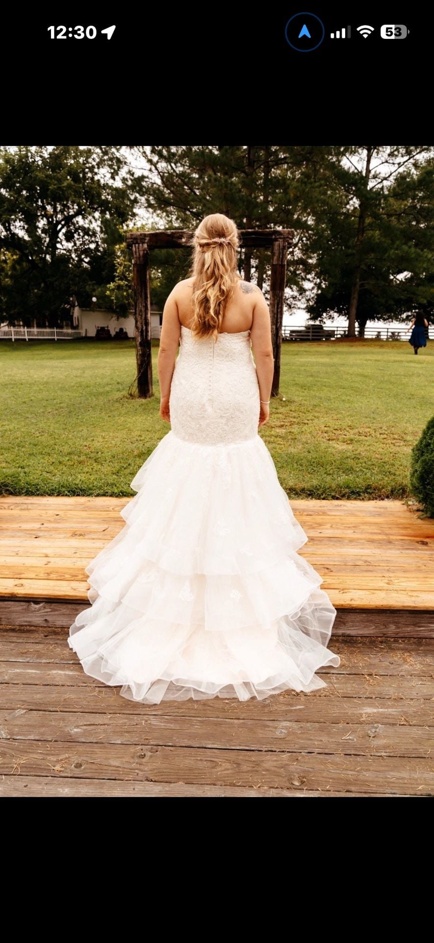 Bridal Gown Mermaid Sweetheart Lace Tiered champagne 4