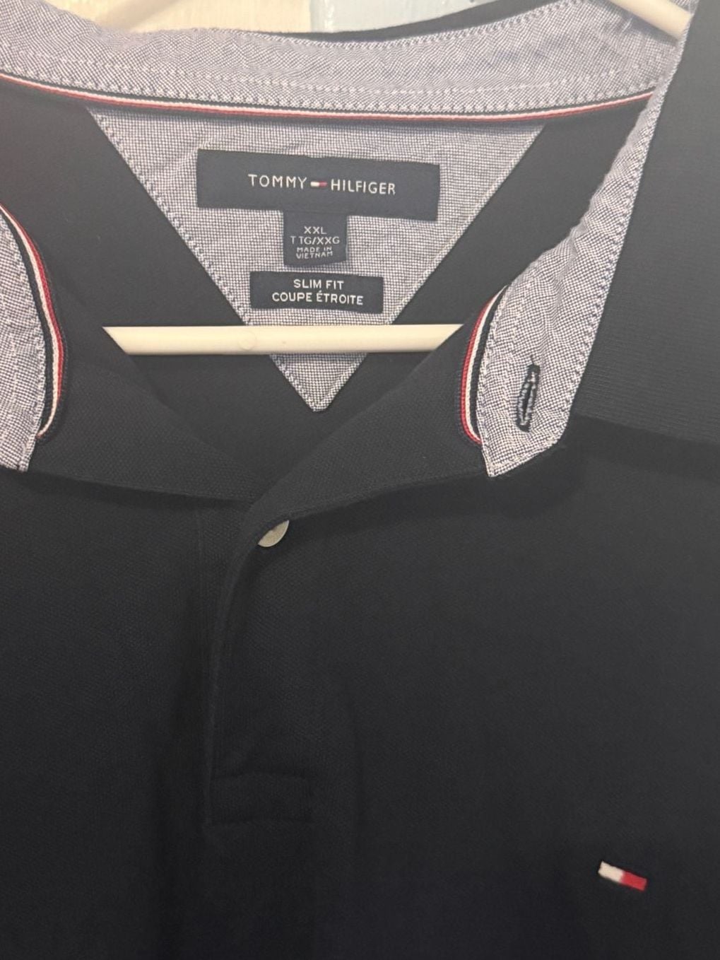 Tommy Hilfiger Slim Fit Polo Size XXL Navy Blue 3