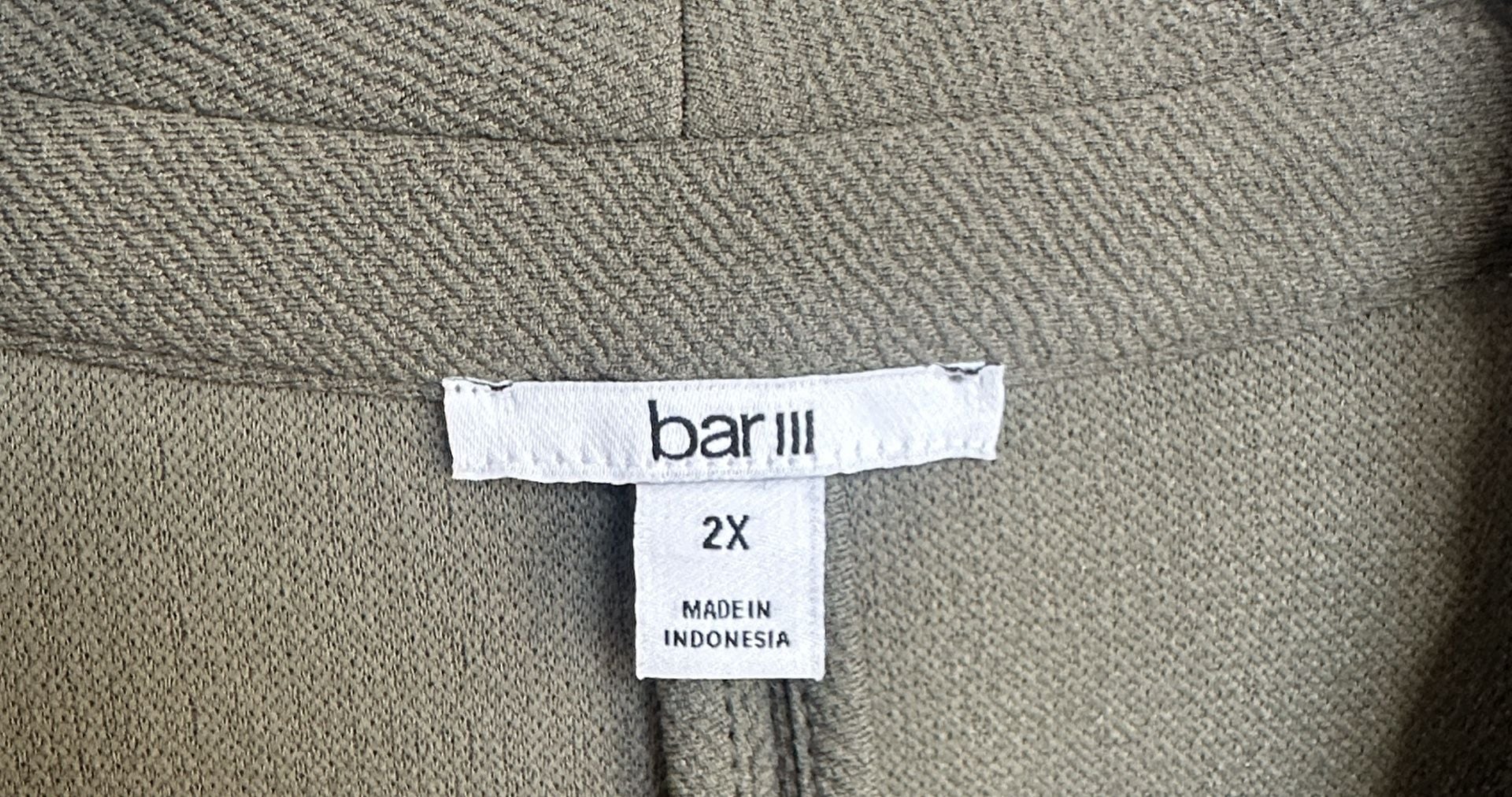 Bar III Essentials Blazer Jacket Size 2X Dusty Olive Open Front 3