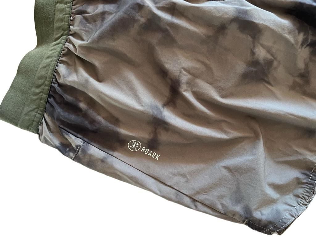 Roark Run Amok Shorts Size S Tie Dye Olive Green Running Athletic 4