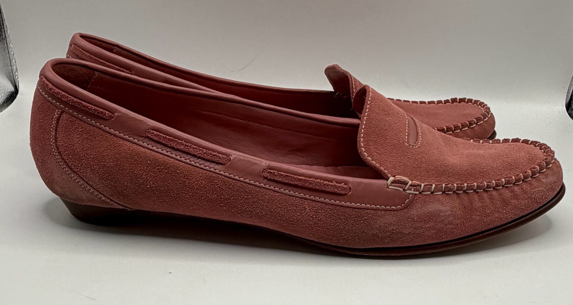 Cole Haan Loafers Size 11 B Pink Suede Penny Drivers 3