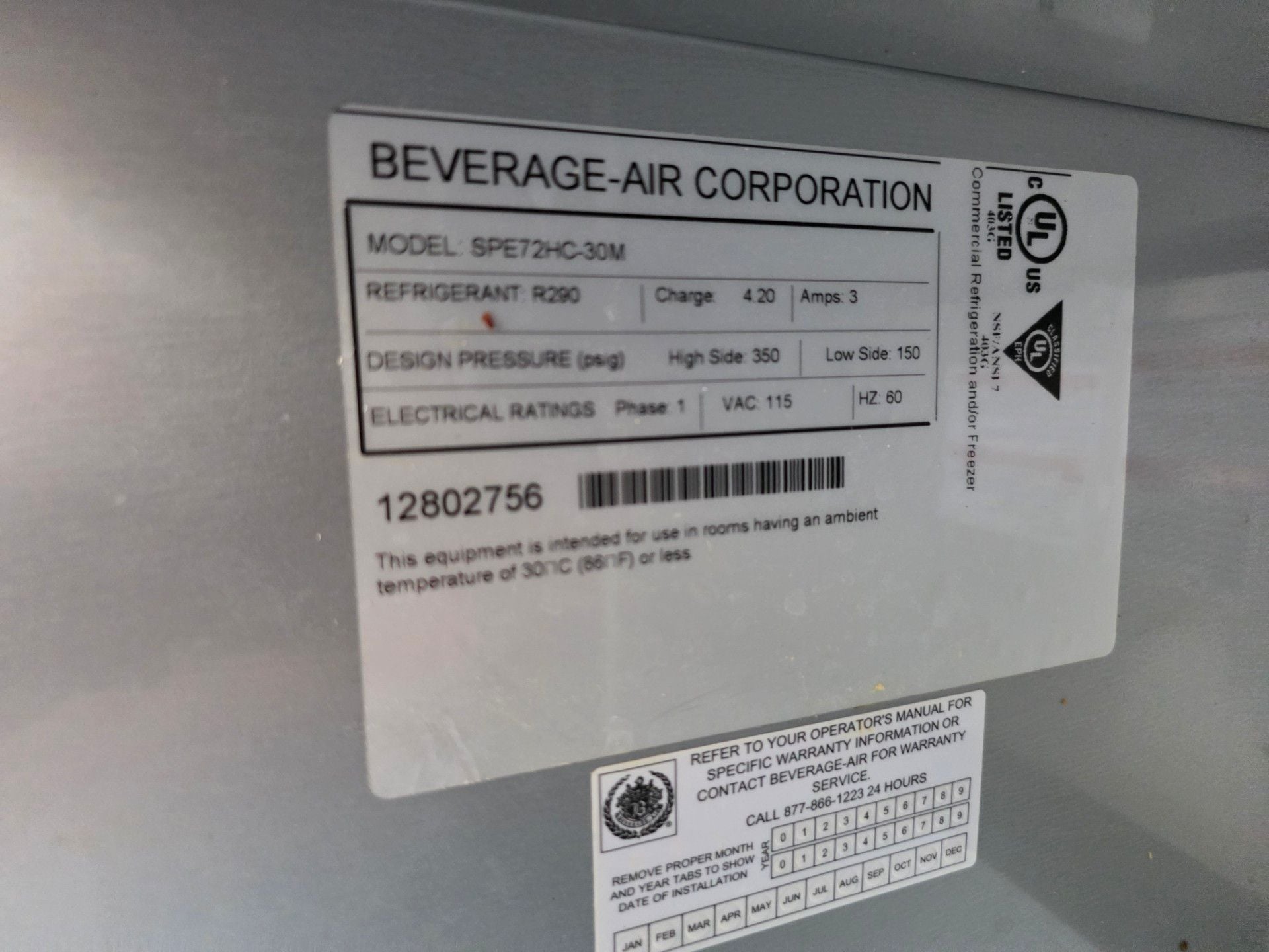 Beverage-Air SPE72HC-30M Sandwich Prep Table 4