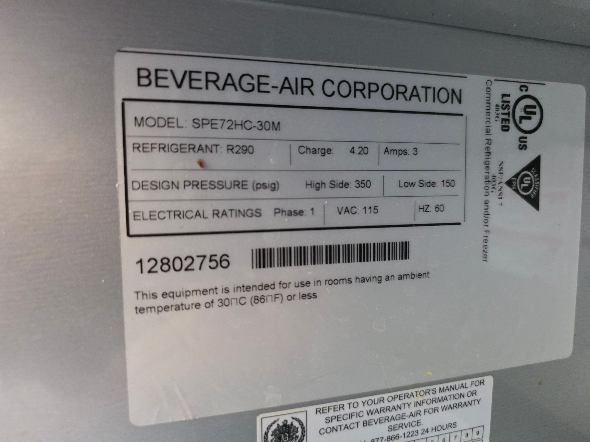 Beverage-Air SPE72HC-30M Sandwich Prep Table 5