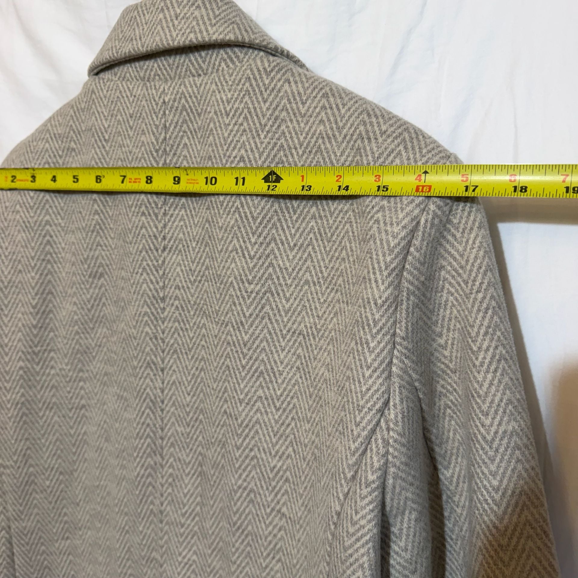 Bécool Herringbone Coat Size M Tan Cream Chevron Pattern Blazer 8