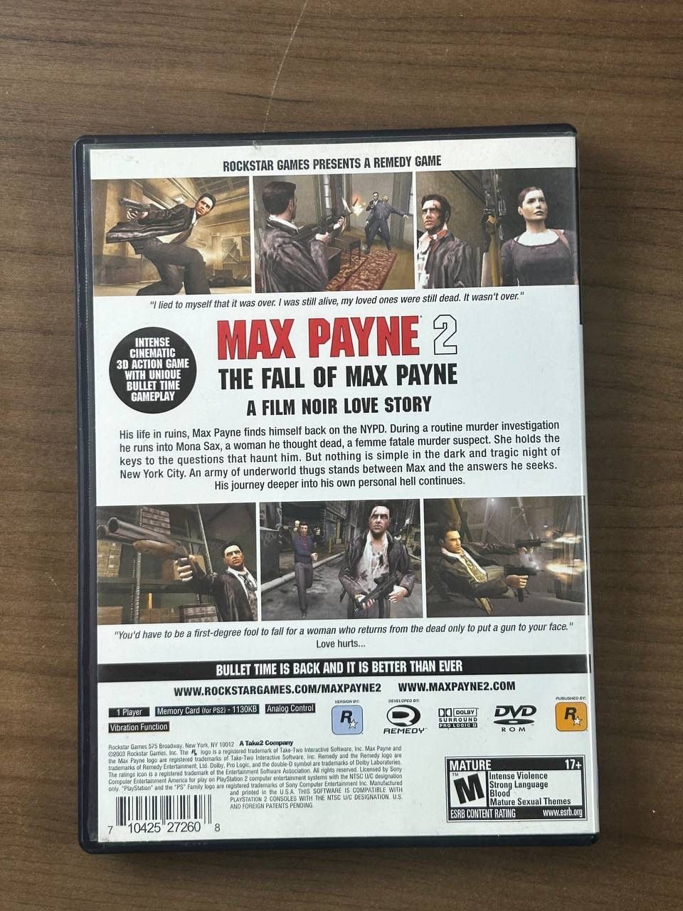 Max Payne 2 The Fall of Max Payne PS2 PlayStation 2 2003 CIB w/ Manual 3