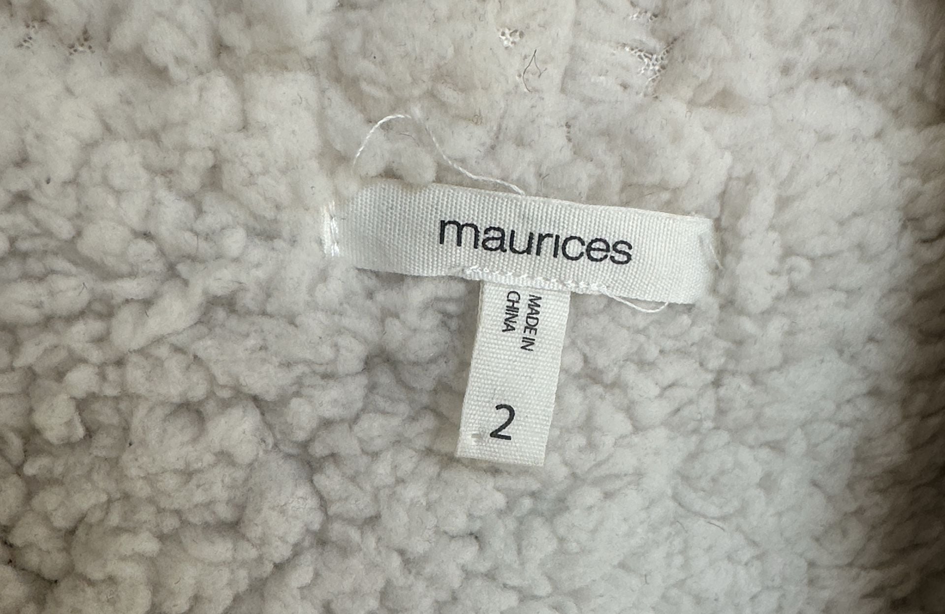 Maurices Plaid Sherpa Vest Size 2 Red Green Tan Open Front 3