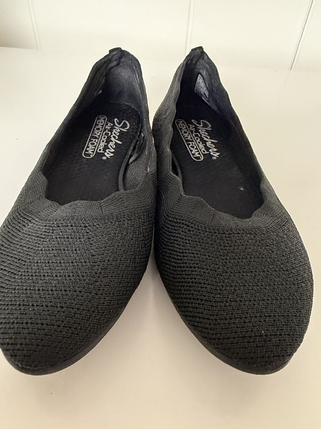 Skechers Cleo Black Knit Ballet Flats 7