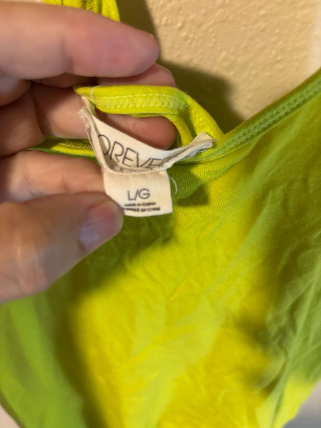 Forever 21 Essentials Tank Top Size L/G Neon Yellow Racerback 4