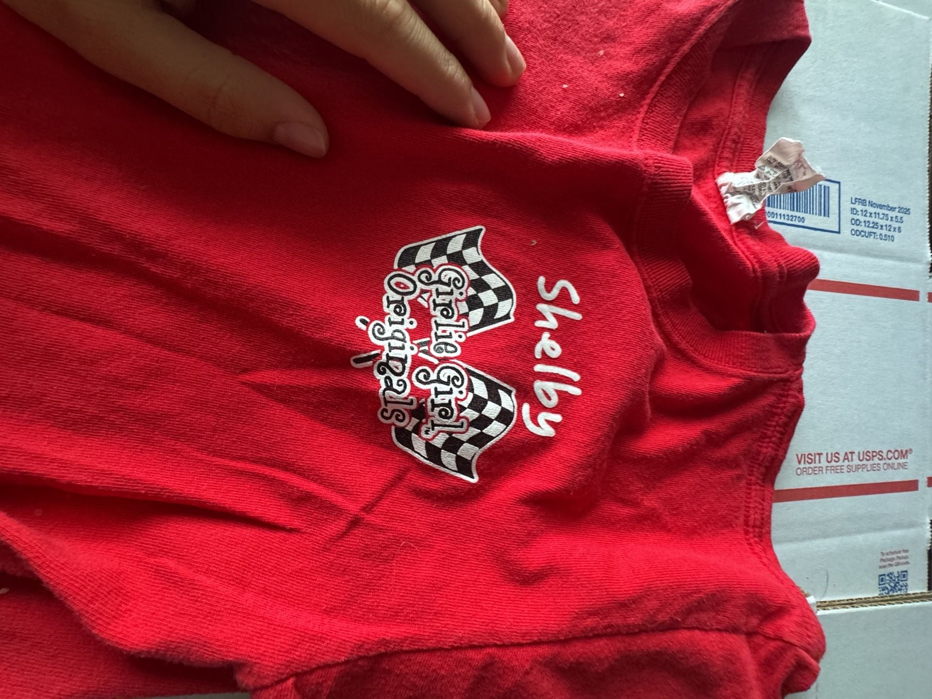 Hanes Shelby T-Shirt Youth XL Red Racing Graphic Short Sleeve Tee 2
