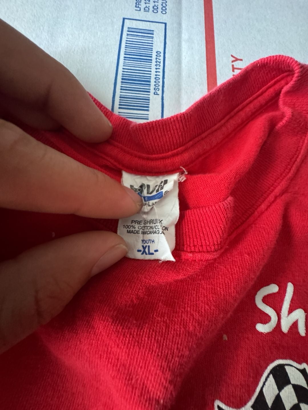 Hanes Shelby T-Shirt Youth XL Red Racing Graphic Short Sleeve Tee 3