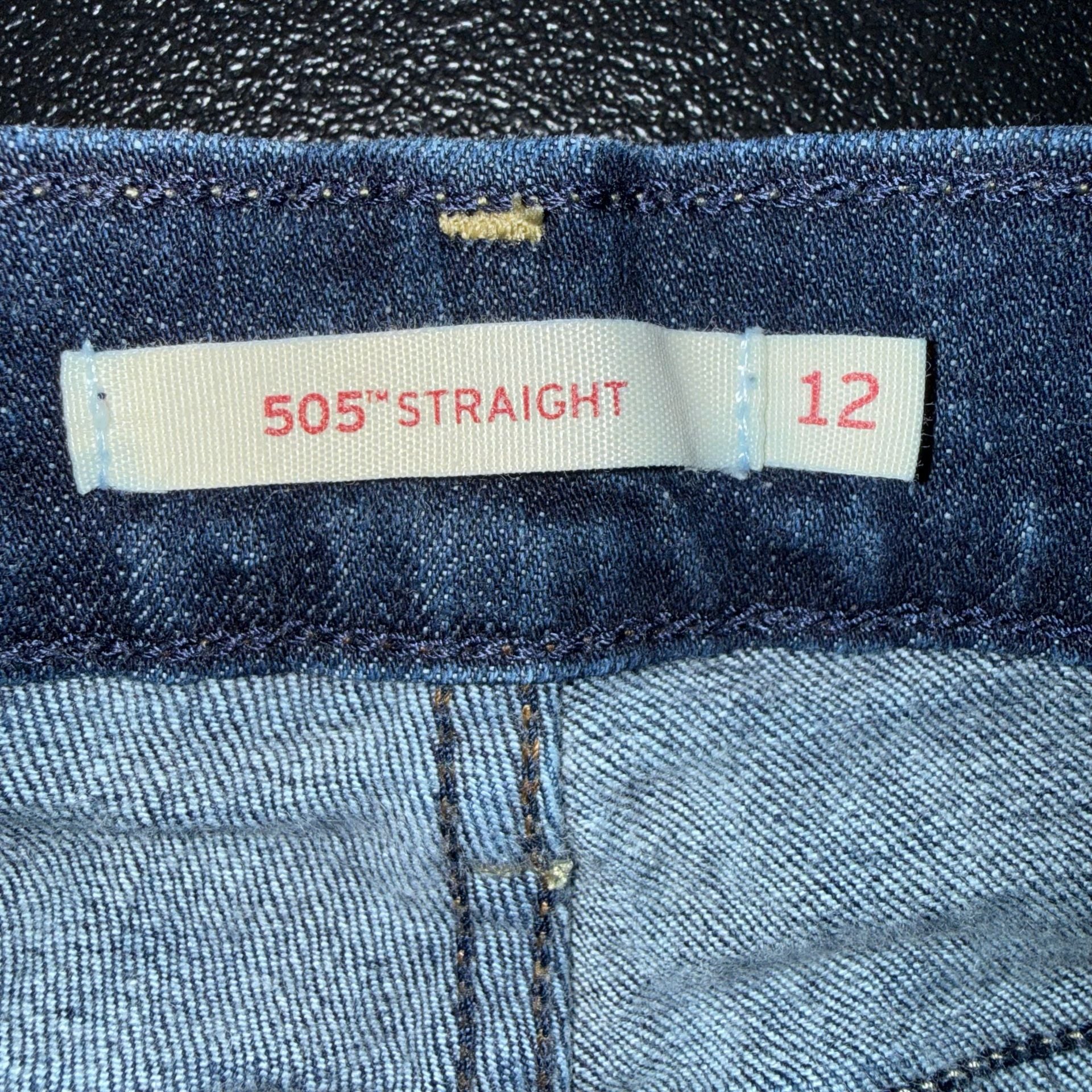 Levi's 505 Straight Jeans Size 12 Dark Wash Denim 3