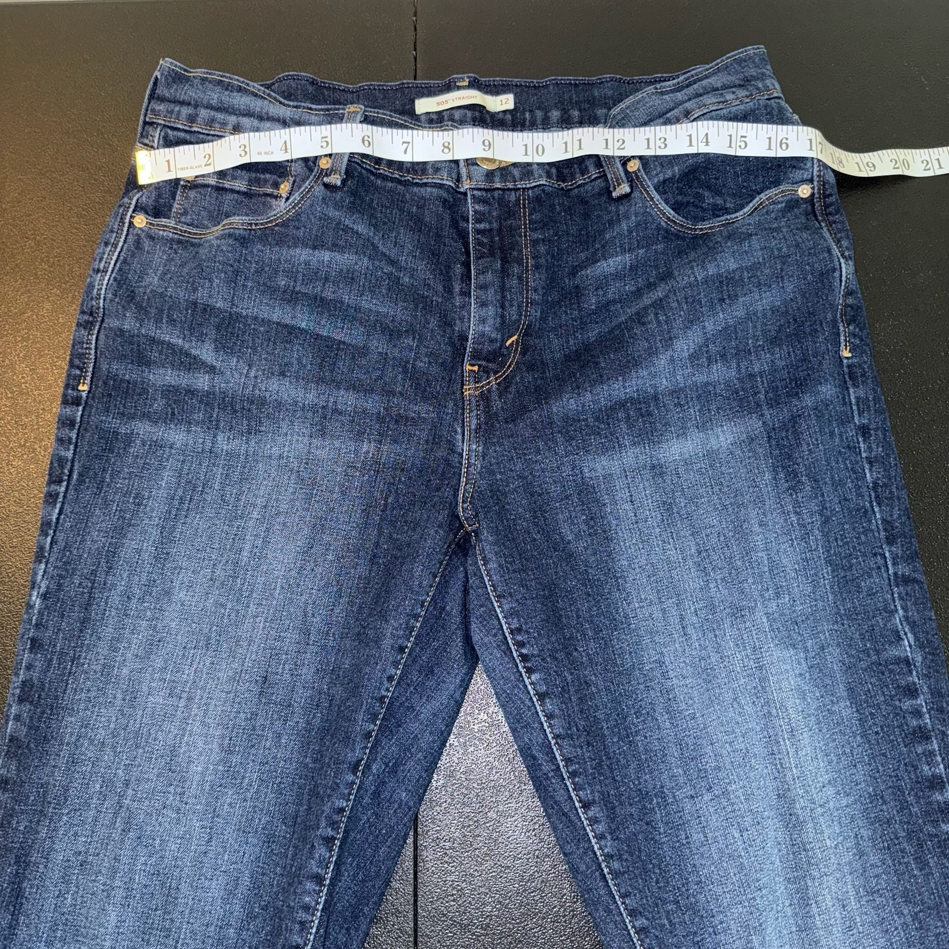 Levi's 505 Straight Jeans Size 12 Dark Wash Denim 5