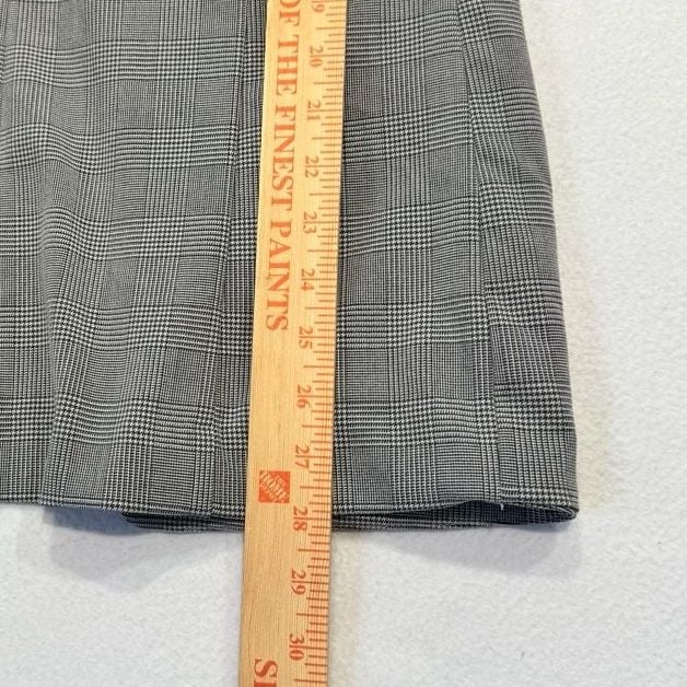 Anthropologie Maison d’Amélie XS Gray Plaid Longline Blazer Ruched Sleeve 5