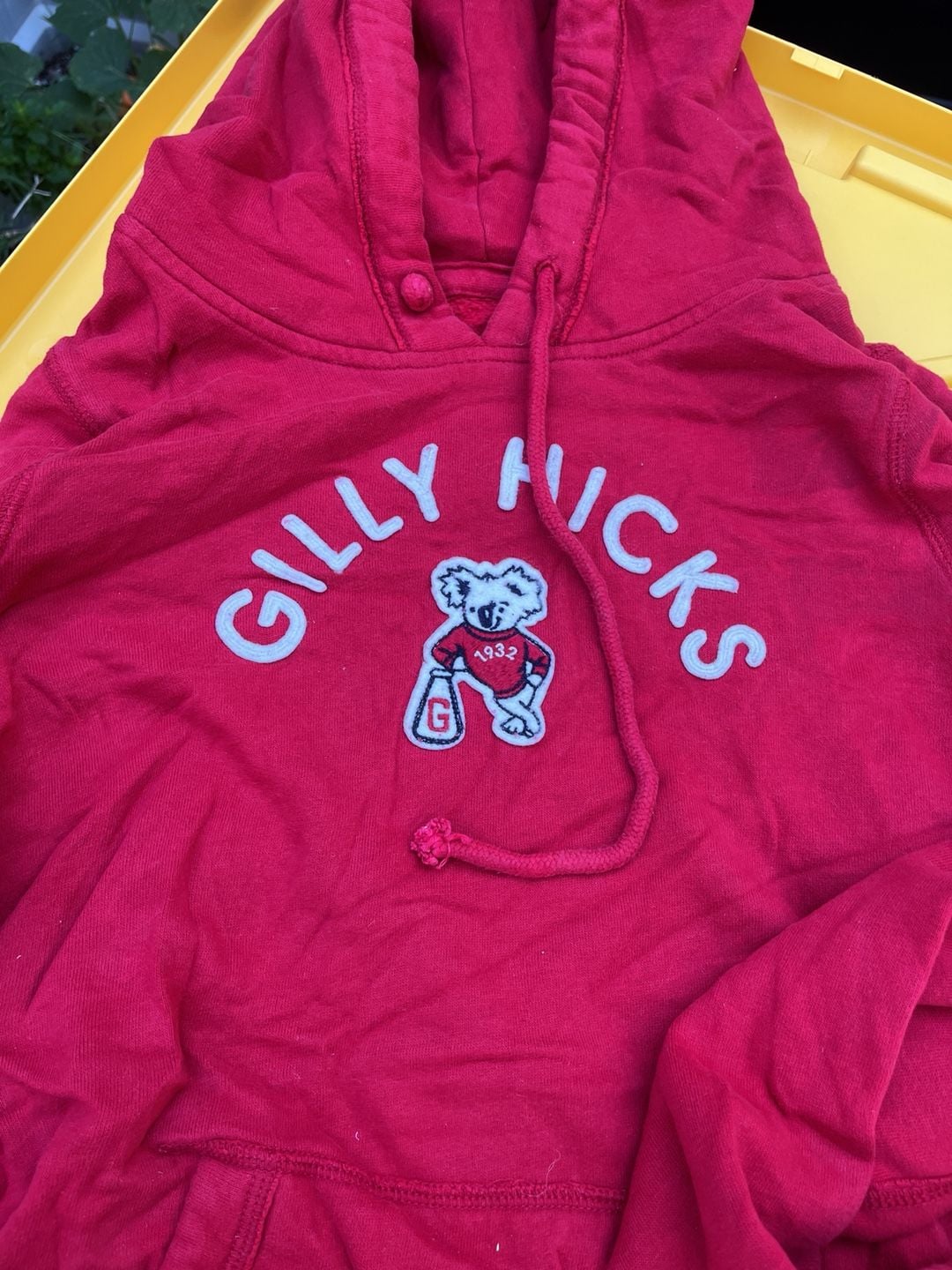 Gilly Hicks Hoodie Size L Red Koala Graphic Pullover Sweatshirt 2