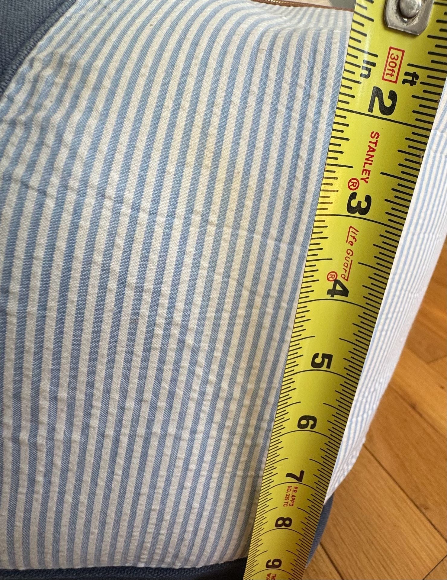 Marleylilly Seersucker Weekender Bag Blue Striped Monogrammed MRE 3