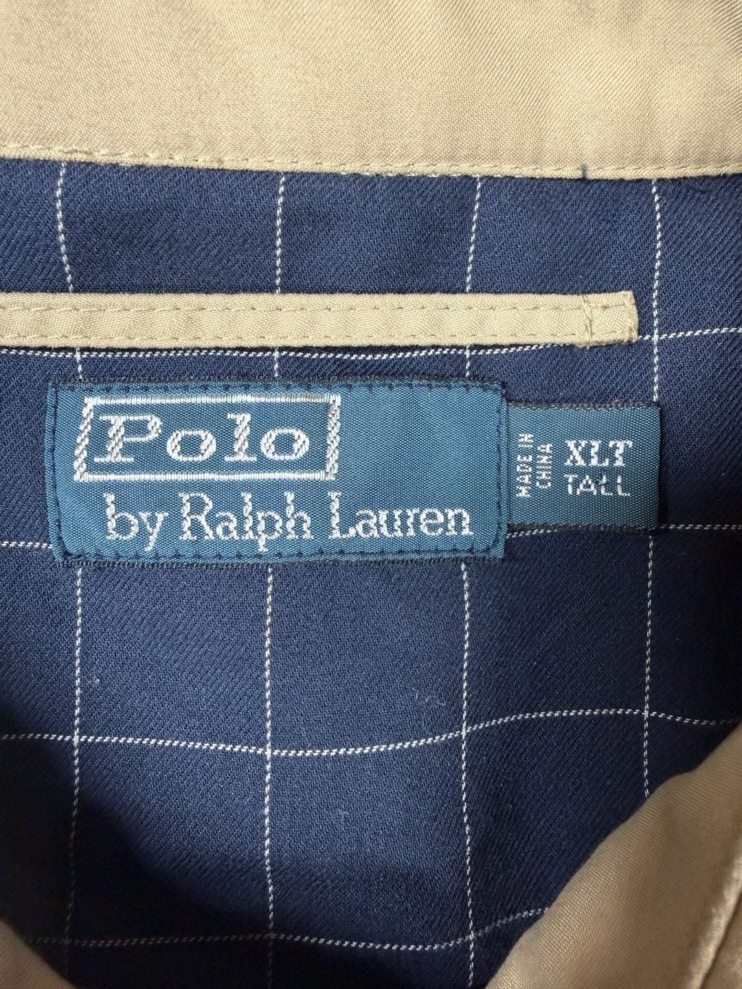 Polo Ralph Lauren Harrington Jacket Mens XL Tall Khaki Plaid Lined Windbreaker 4
