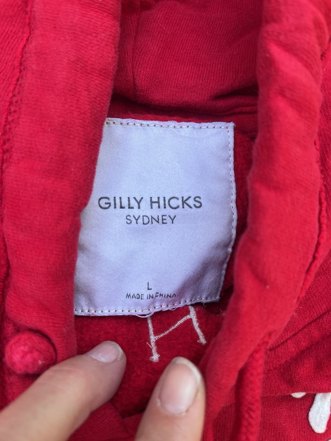 Gilly Hicks Hoodie Size L Red Koala Graphic Pullover Sweatshirt 3