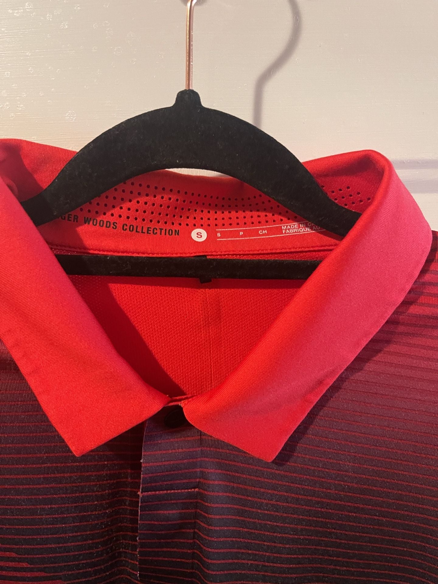 Nike Tiger Woods Collection Polo Shirt Size S Red Striped Golf 4