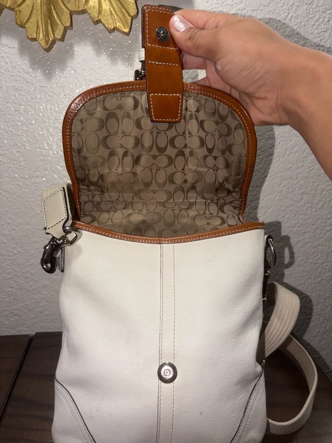 Coach SoHo White Leather Crossbody Bag 7