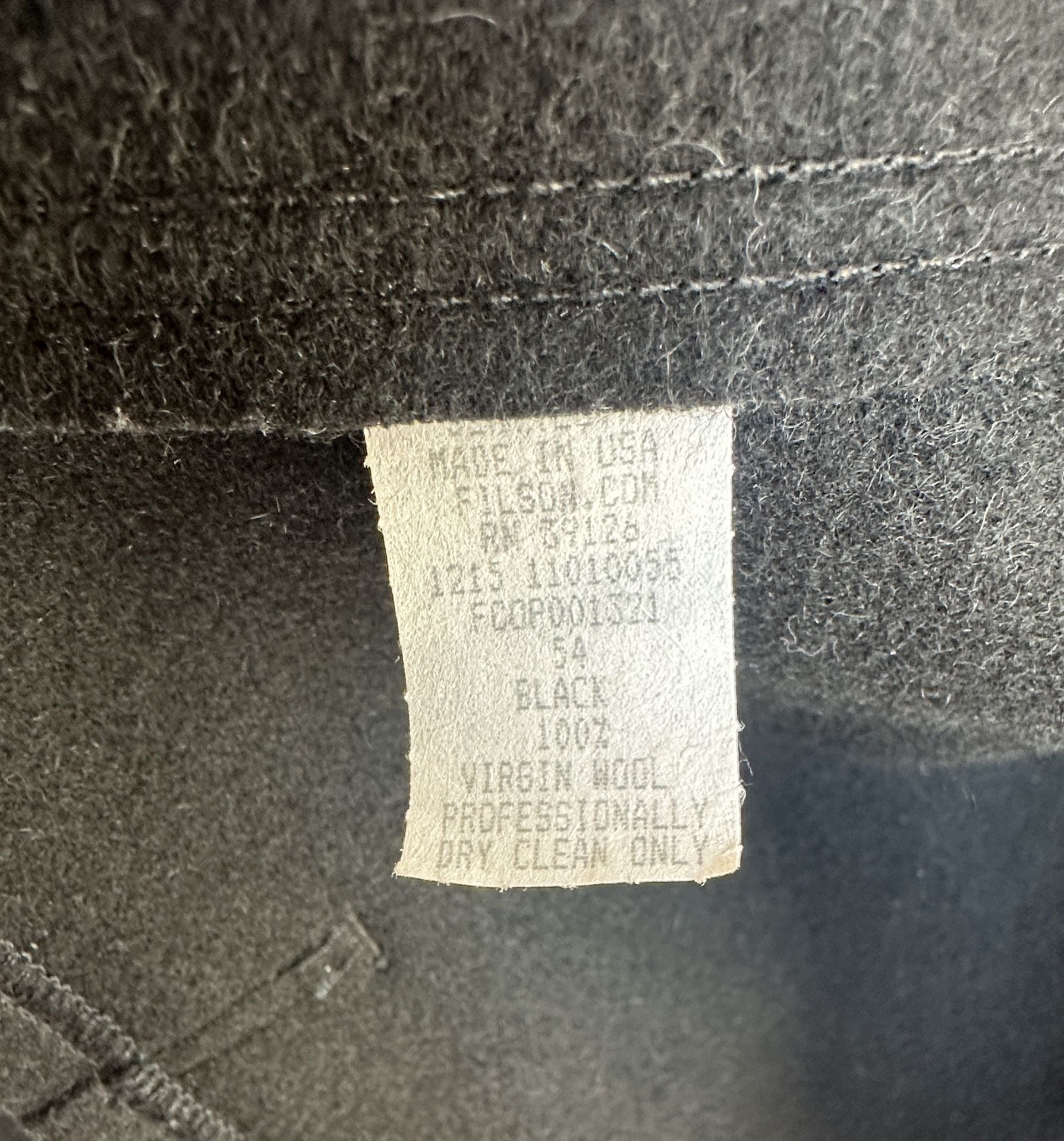 Filson Wool Vest Size 54 Black Virgin Wool 6