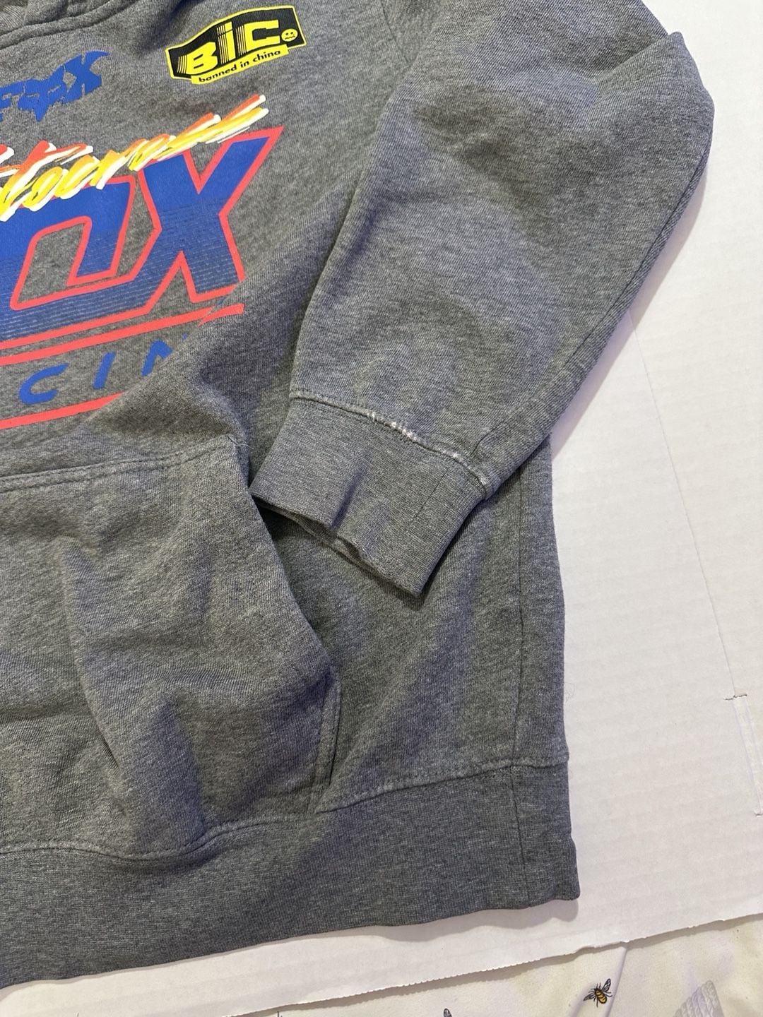 Fox Racing Motocross Graphic Hoodie Size YL Gray Youth Large Pullover 3