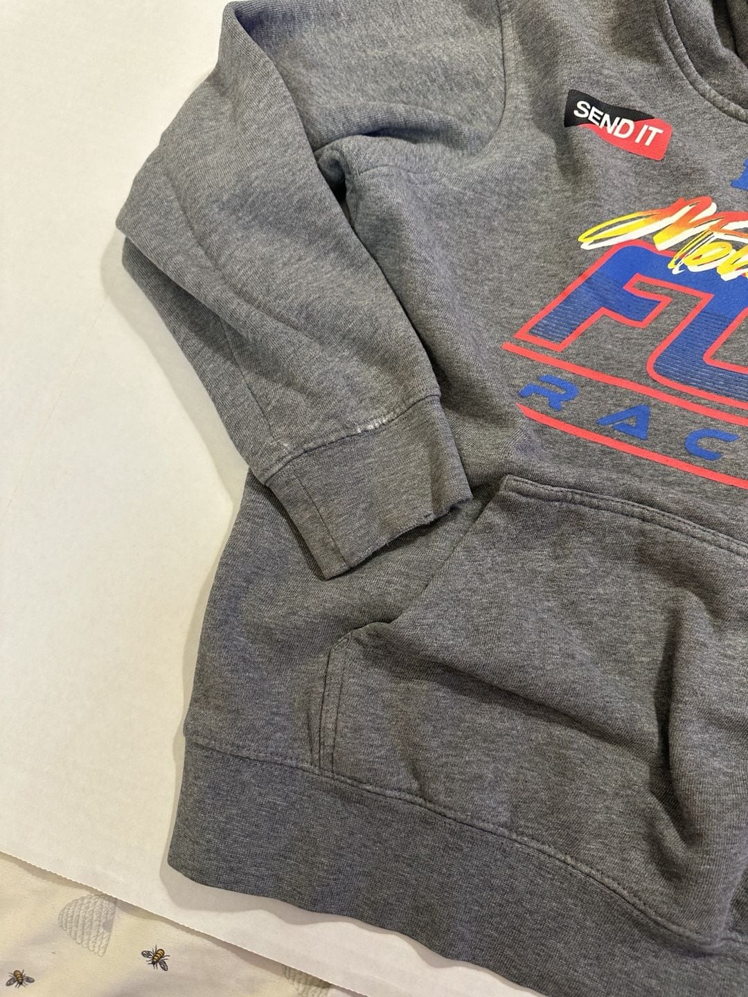 Fox Racing Motocross Graphic Hoodie Size YL Gray Youth Large Pullover 4