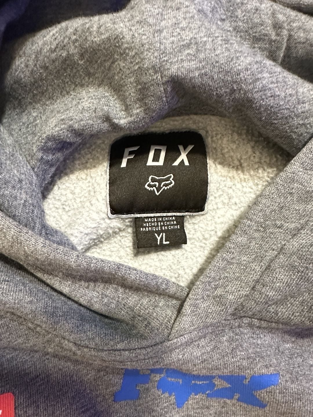 Fox Racing Motocross Graphic Hoodie Size YL Gray Youth Large Pullover 5