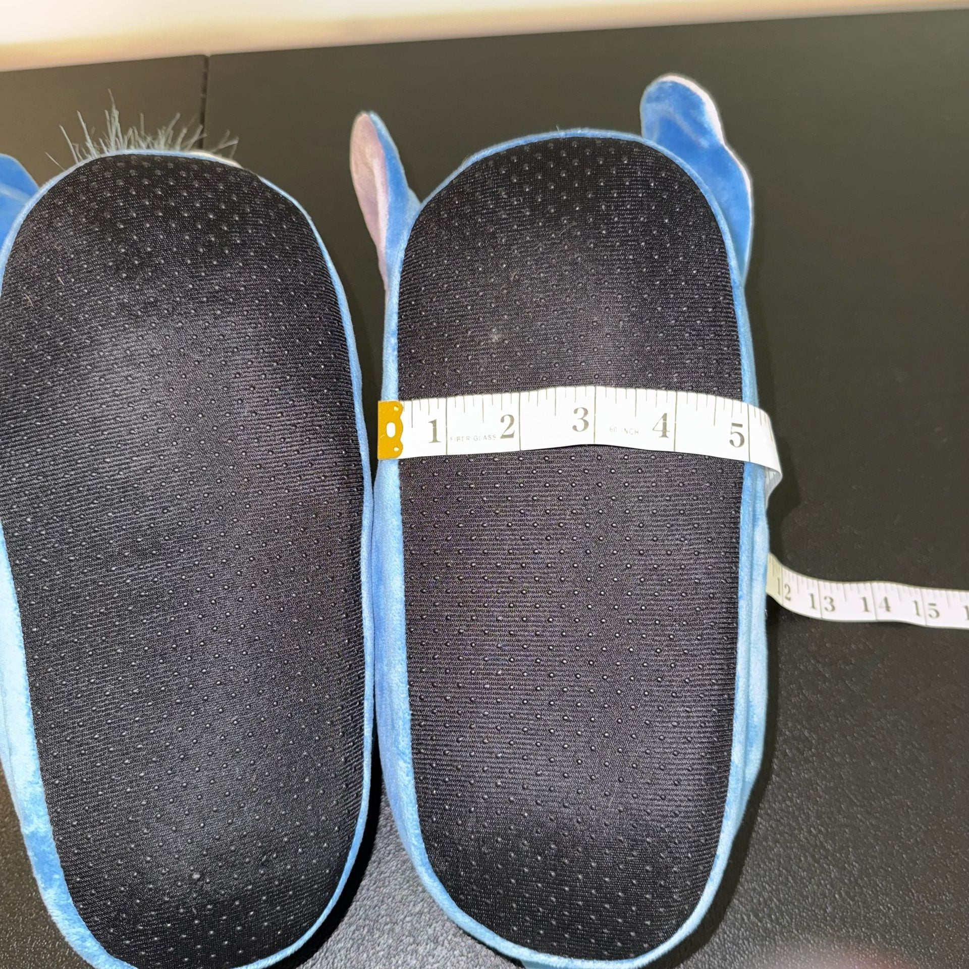 Disney Lilo & Stitch Slippers Size L/XL Blue Faux Fur 7