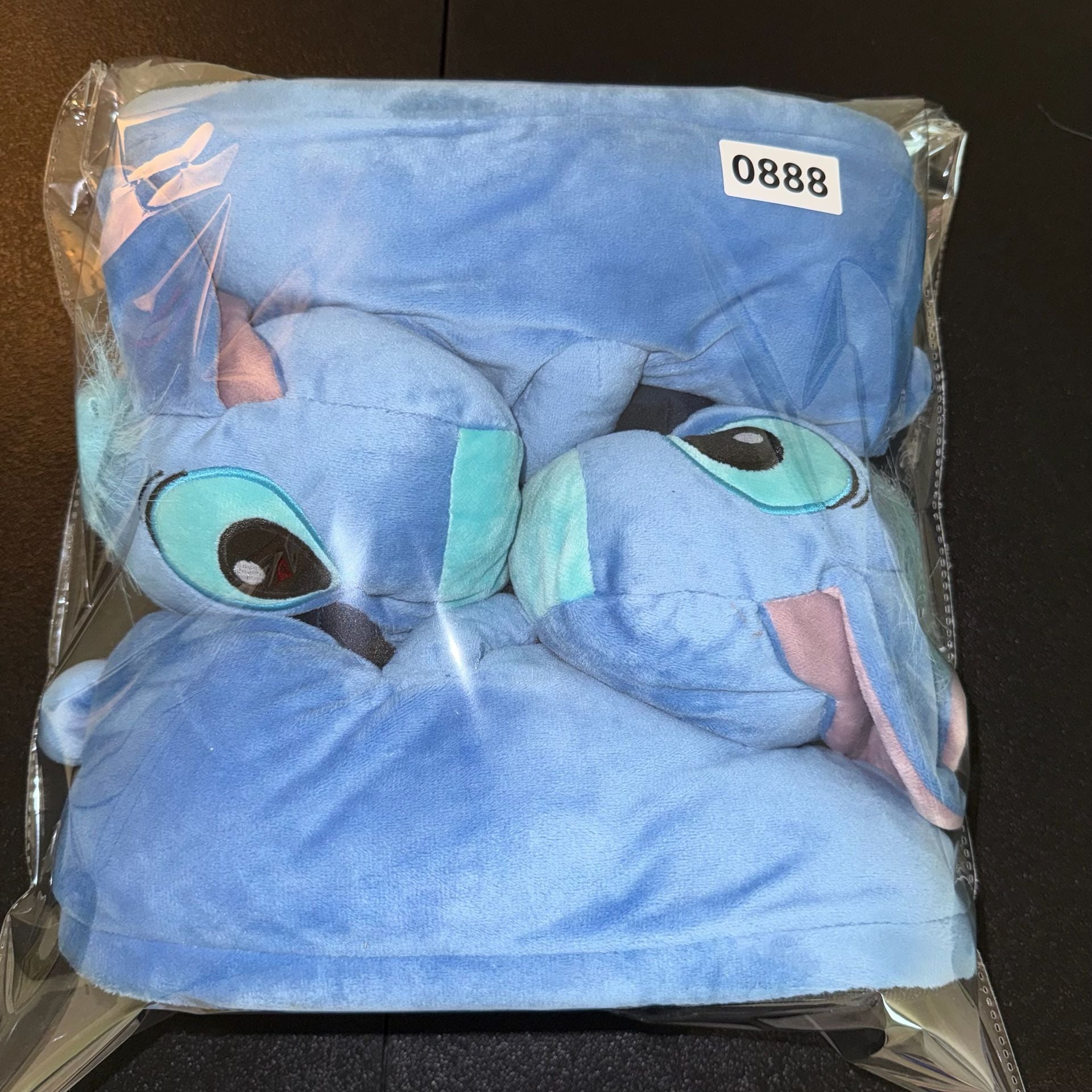 Disney Lilo & Stitch Slippers Size L/XL Blue Faux Fur 8