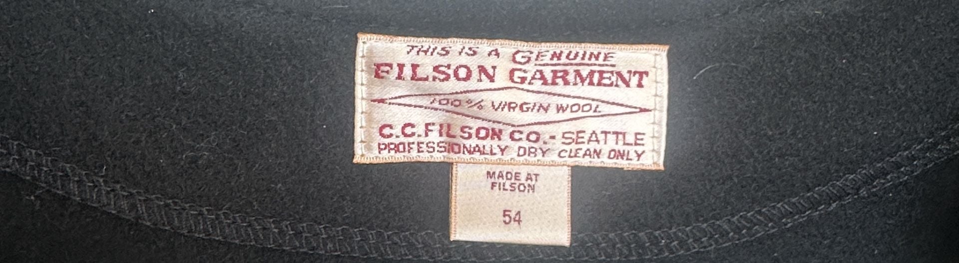 Filson Wool Vest Size 54 Black Virgin Wool 3