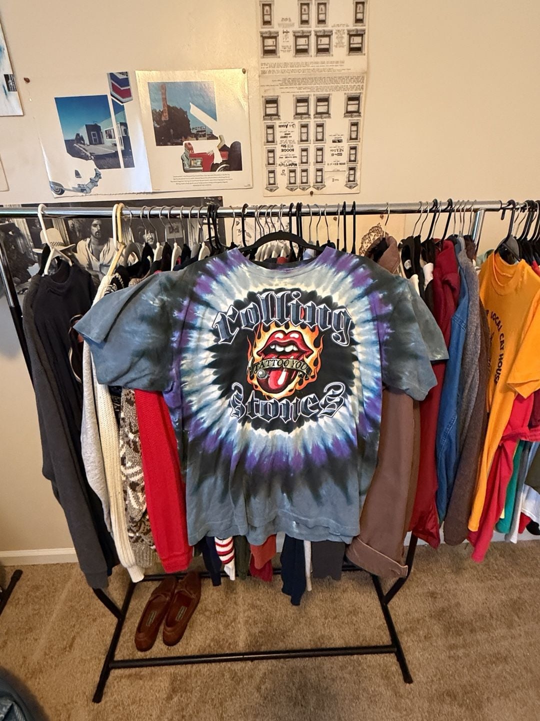 Liquid Blue Rolling Stones Tattoo You T-Shirt Size Large Tie Dye 2
