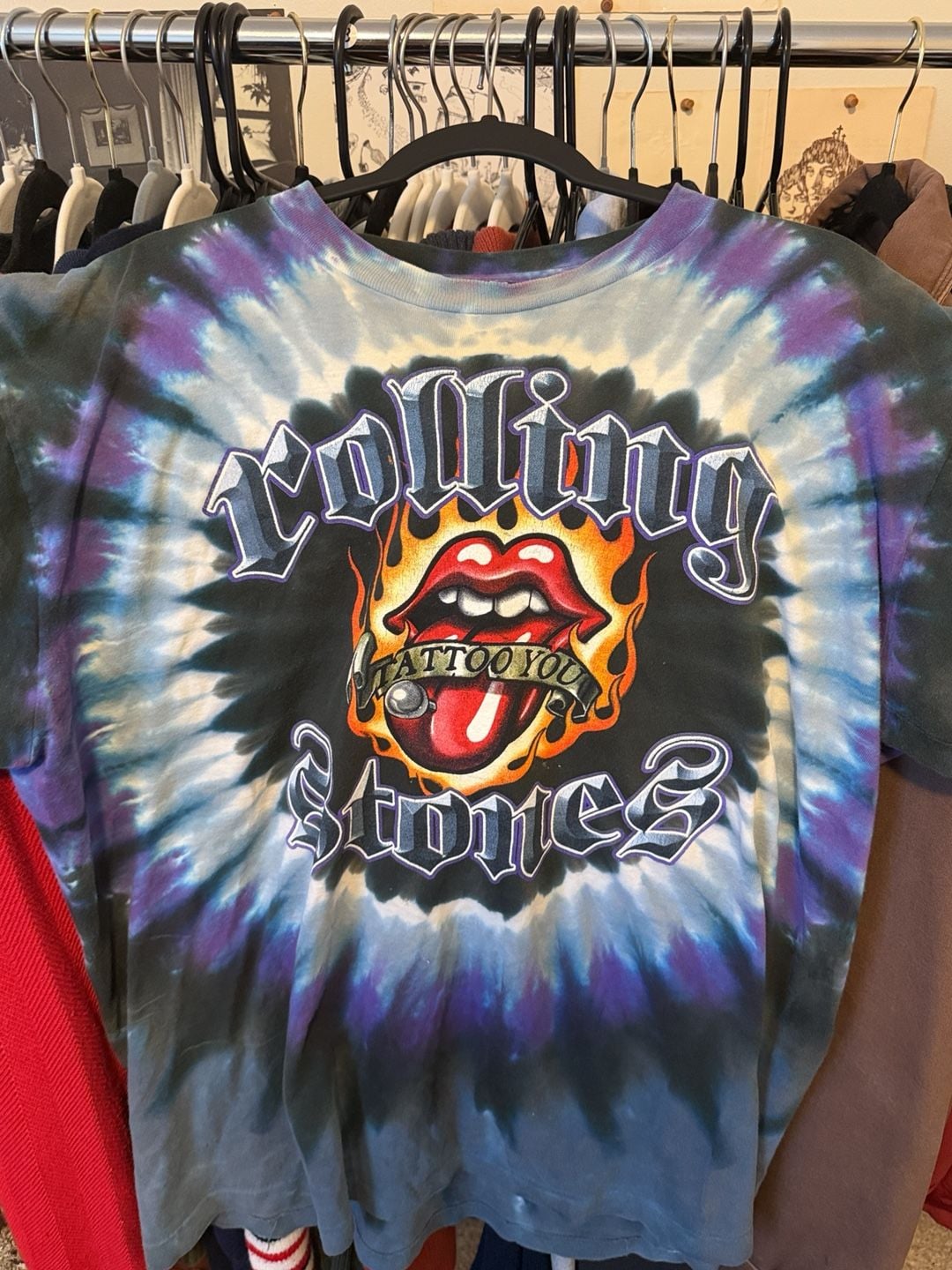 Liquid Blue Rolling Stones Tattoo You T-Shirt Size Large Tie Dye 3