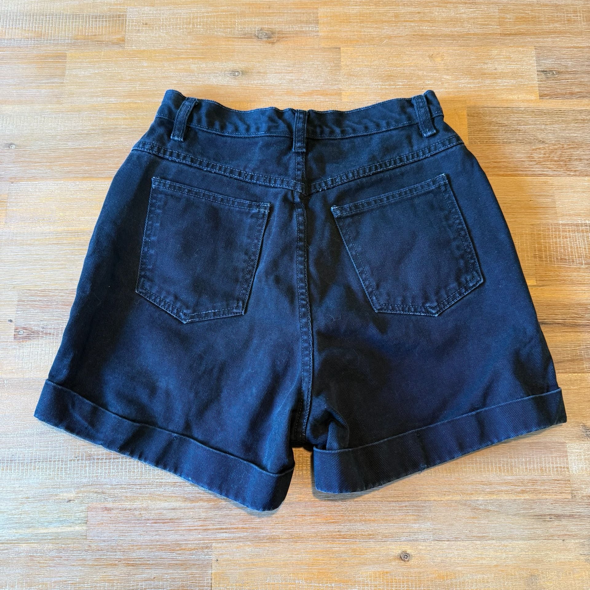 VTG Limited Jeans Black Denim Shorts Womens 6 High Rise Cuffed Mom Shorts USA 3