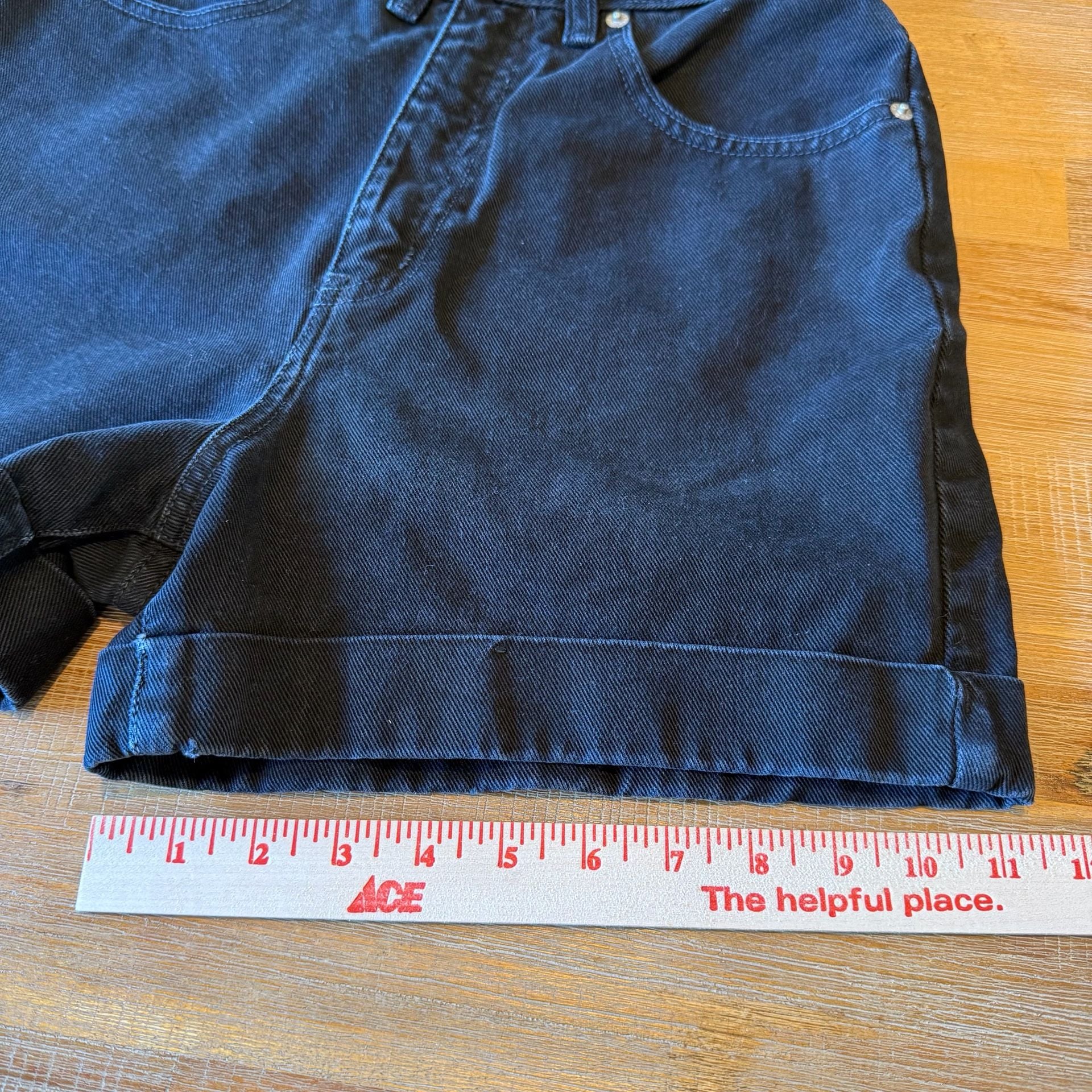 VTG Limited Jeans Black Denim Shorts Womens 6 High Rise Cuffed Mom Shorts USA 10