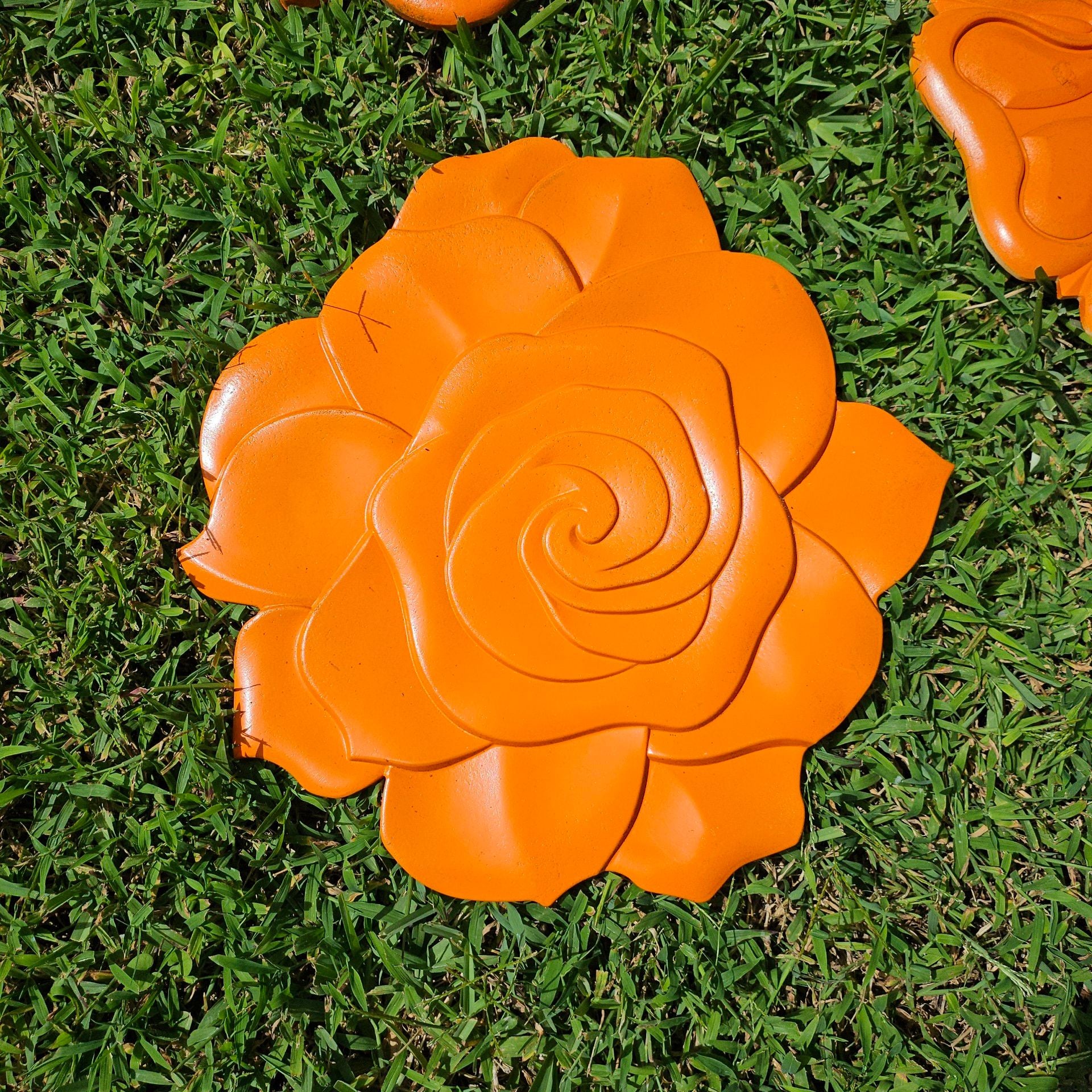 Orange Floral Wall Decor Set of 3 2