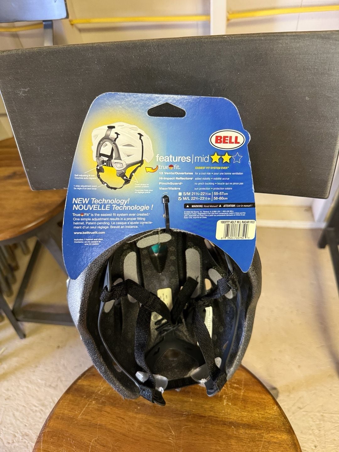 Bell Radar Adult Helmet Size M/L Red Black True Fit Bicycle Bike New 5