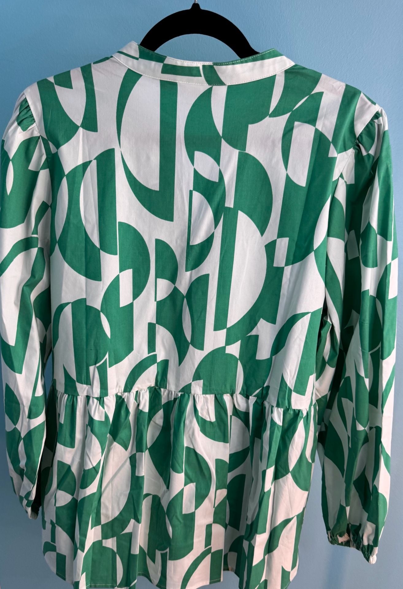 Belle By Kim Gravel Geo Goddess Blouse Size L Green 5